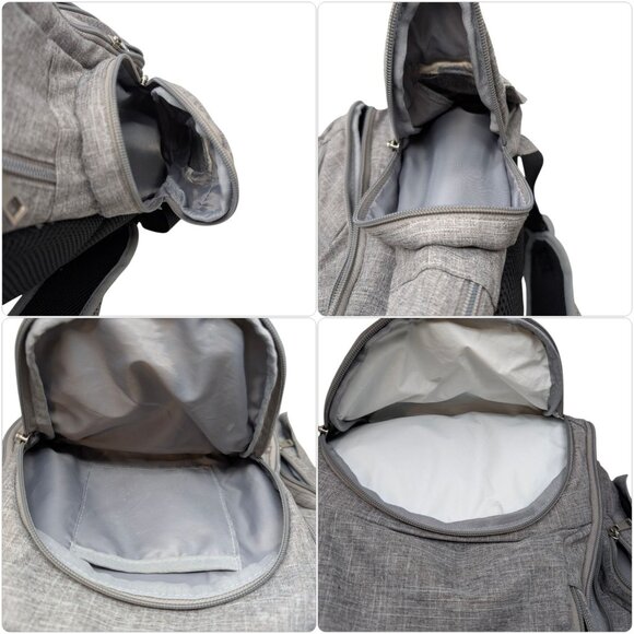 Cisco Raffi Backpack Diaper Bag Unisex Light Grey Many Pockets 15" - Picture 11 of 15
